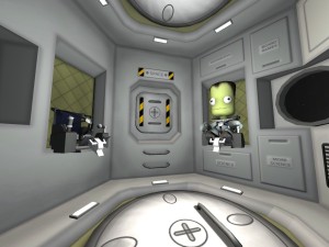 A Jebediah's-Eye View from inside the habitat pod.  Oh look, there's Calrey!